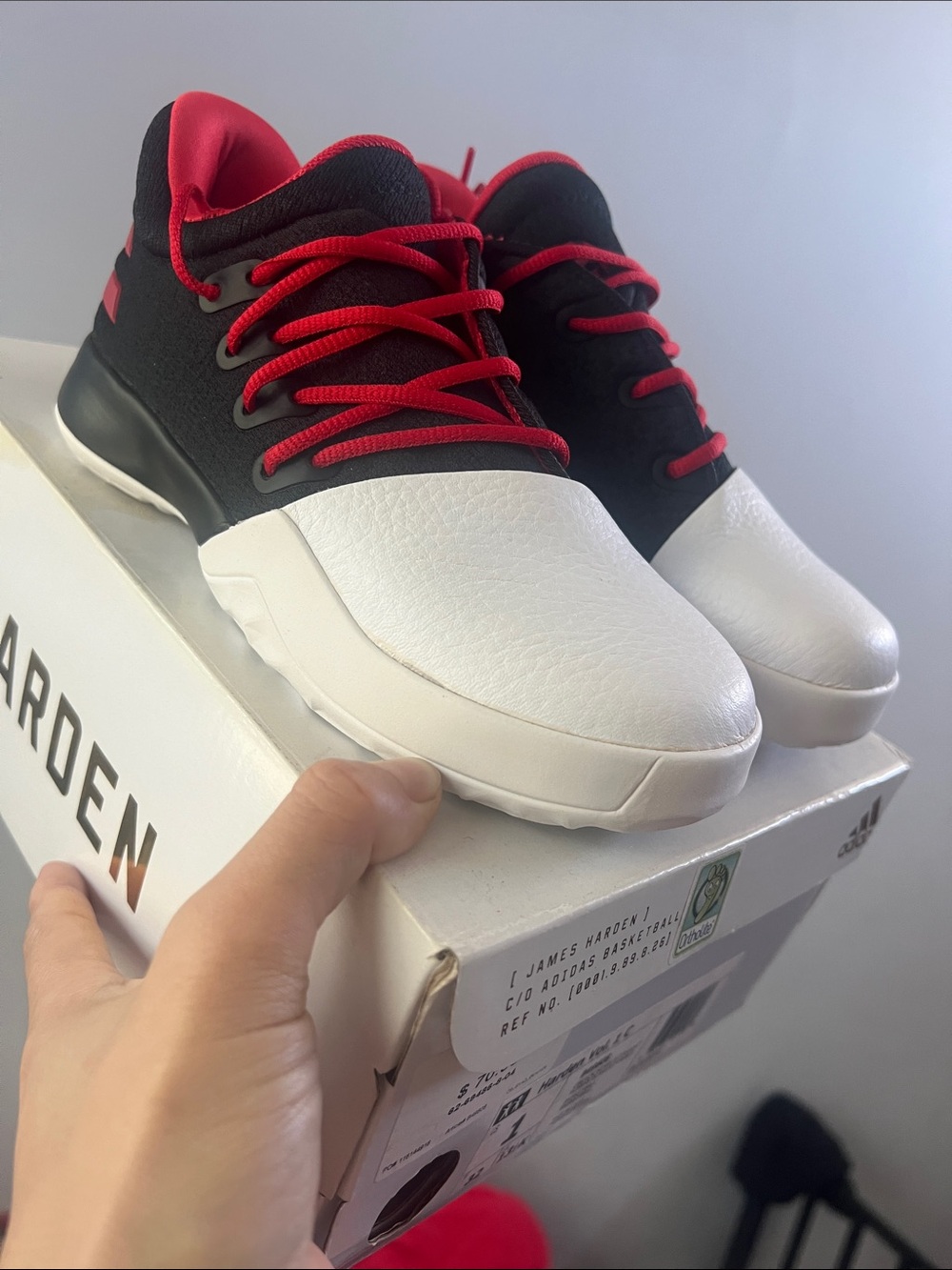 adidas Low-Top Sneakers in Black, White & Red